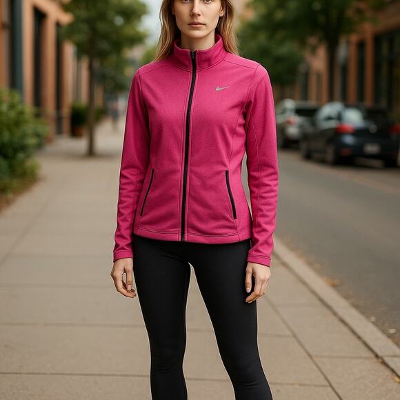 Nike Dri Fit Full Zip Women’s Jacket Small Pink Athleisure Activewear - Picture 1 of 6